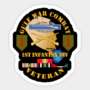 Gulf War Combat Infantry Vet w 1st ID SSI Sticker